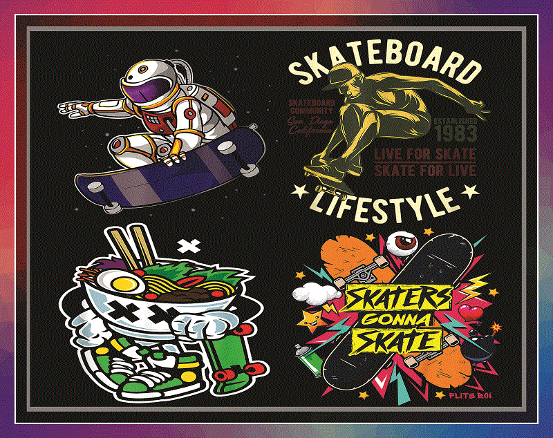 26 Bundle Skateboard Png, Skeleton Skateboard Png, Skateboarding Png, Skating Astronaut, Skateboarder Gift, vintage Skateboarding Png. 955114311