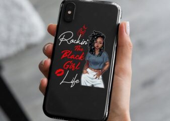 Rockin’ The Black Girl Life png, Black Girl Magic, Black Girl Art, Black Pride, Black Melanin, Black Women Art, Digital Downloads 871739281 t shirt design online