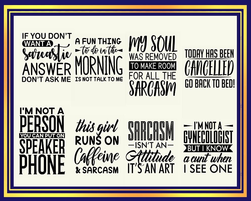 40 Designs Sarcastic SVG Bundle, I love Sarcasm Bundle, Sarcastic Quotes, Sarcastic Lovers, Funny Quotes, Commercial Use, Digital Download 949715255