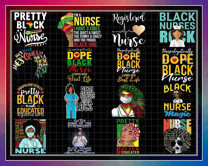 Bundle 51 Designs Black Nurse Magic Png, Black Pride Gift, Gift For Black Nurses, Melanin Nurse Gift, PNG Printable, Instant Download 953363999