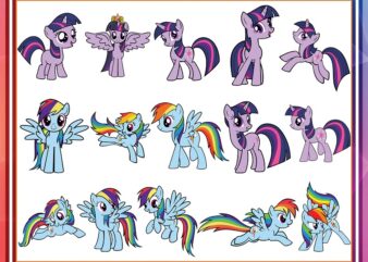 63 Designs Pony Piece Bundle, Pack SVG PNG Cricut Twilight Sparkly Apple Jack Sweetie Pie Rarity Rainbow Dash Spike, Digital Download 977798724