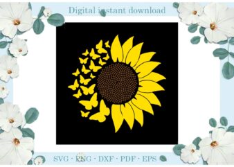 Trending gifts Sunflower Butterfly Diy Crafts Sunflower Svg Files For Cricut, Trending Silhouette Sublimation Files, Cameo Htv Prints