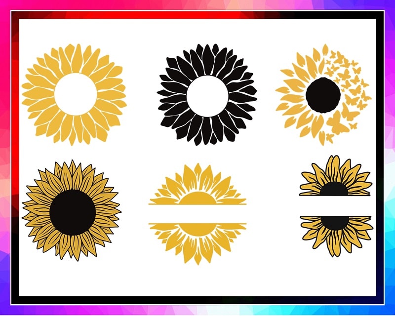 Bundle 33 Sunflower SVG/PNG Files, Sunflower Monogram Svg, Cricut cutting files, Sunflower wreath svg, Sunflower clipart, Instant download 967056639