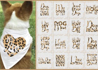 Leopard Dog Sublimation Bundle 20 Design Phrases