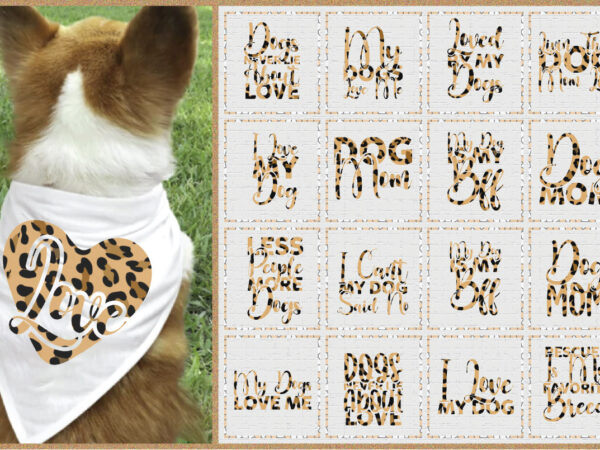 Leopard dog sublimation bundle 20 design phrases