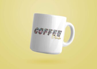 Coffee Please With Leopard Font PNG Sublimation Files