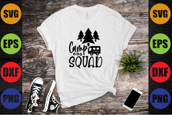Camp squad t shirt vector file