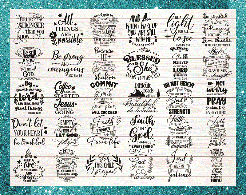 Bundle 100 Religious Quotes SVG, Cut Files for Cameo, Cricut and Curio, Christian Designs, Psalm Quotes, Faith Quotes, Digital Download 826409000