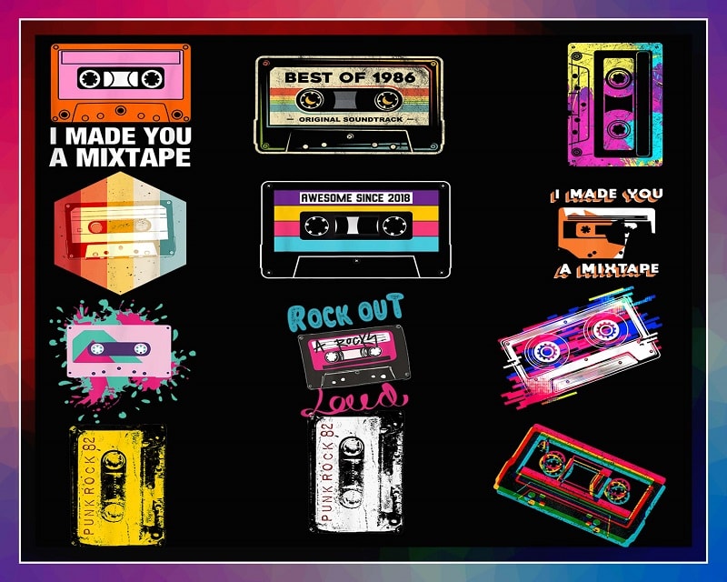 34 Designs Vintage Mixtape Png, Vintage Retro mixtape, I made you a mixtape, Old school Hip hop, Rock out png, Never forget Cool 80s 90s 976408560