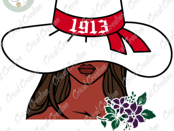 Black woman, delta girls nurturing diy crafts, black girl wear hat svg files for cricut, sorority clipart silhouette files, trending cameo htv prints t shirt template