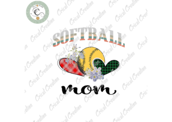 Softball & Baseball , Softball Mom Bundle Diy Crafts, 3D Text PNG Files , Colorful Heart Shape Silhouette Files, Trending Cameo Htv Prints