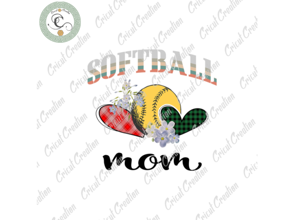 Softball & baseball , softball mom bundle diy crafts, 3d text png files , colorful heart shape silhouette files, trending cameo htv prints t shirt template vector