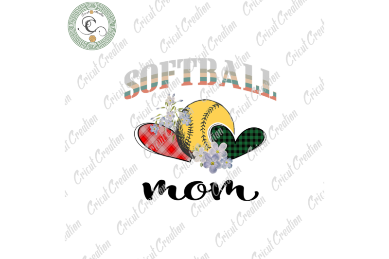 Softball & Baseball , Softball Mom Bundle Diy Crafts, 3D Text PNG Files For Cricut, Colorful Heart Shape Silhouette Files, Trending Cameo Htv Prints