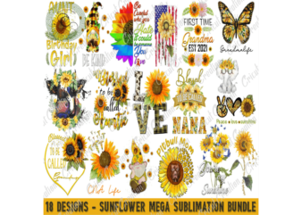 Trending Gifts, 18 Designs – Sunflower Mega Submilatuon Bundle Diy Crafts, Butterfly Png Files For Cricut, Sunflower Bundle Silhouette Files, Trending Cameo Htv Prints