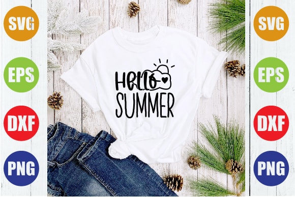 Hello summer graphic t shirt
