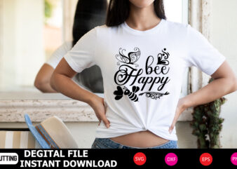 Bee Happy T-Shirt Design