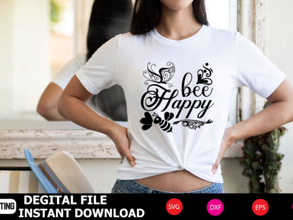 Bee happy t-shirt design