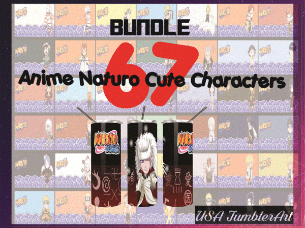 Combo 67 anime naruto cute characters, 20oz skinny straight,template for sublimation,full tumbler, png digital download 1014533239 t shirt vector file
