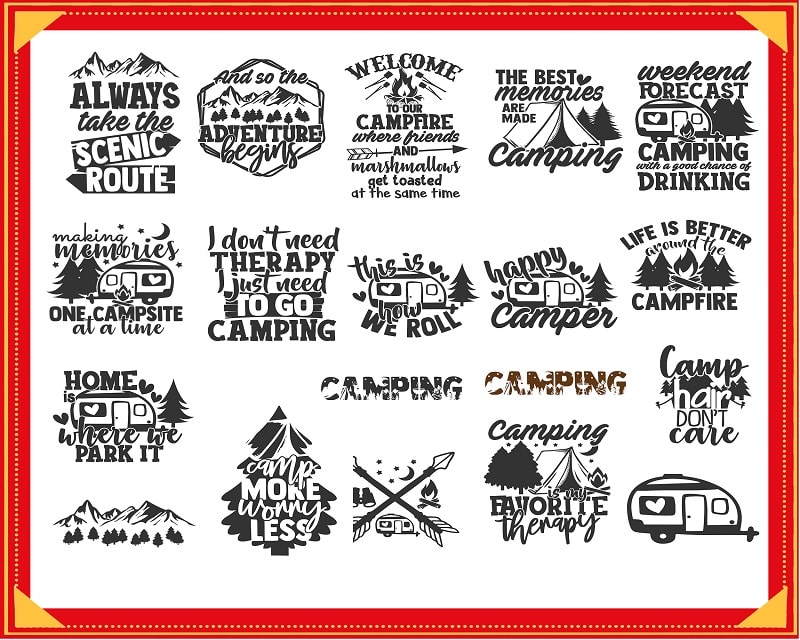 Camping SVG Bundle, Camp Life SVG Cut Files, Commercial Use,Instant Download, Summertime Adventure SVG Bundle,Printable Vector Prints 693608612