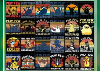 81 Designs Pew Pew PNG Bundle , Pew Pew Shirt, Pew Pew Tee, Gift for her, So Cute, Colorful horses, Retro Vintage Cat, Instant Download 1018355057