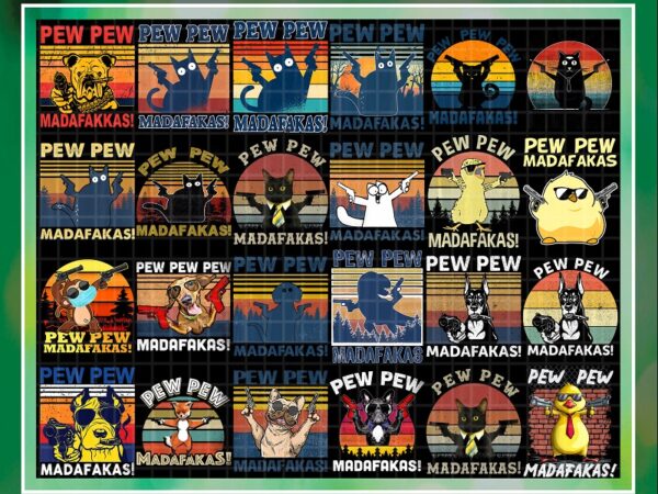 81 designs pew pew png bundle , pew pew shirt, pew pew tee, gift for her, so cute, colorful horses, retro vintage cat, instant download 1018355057