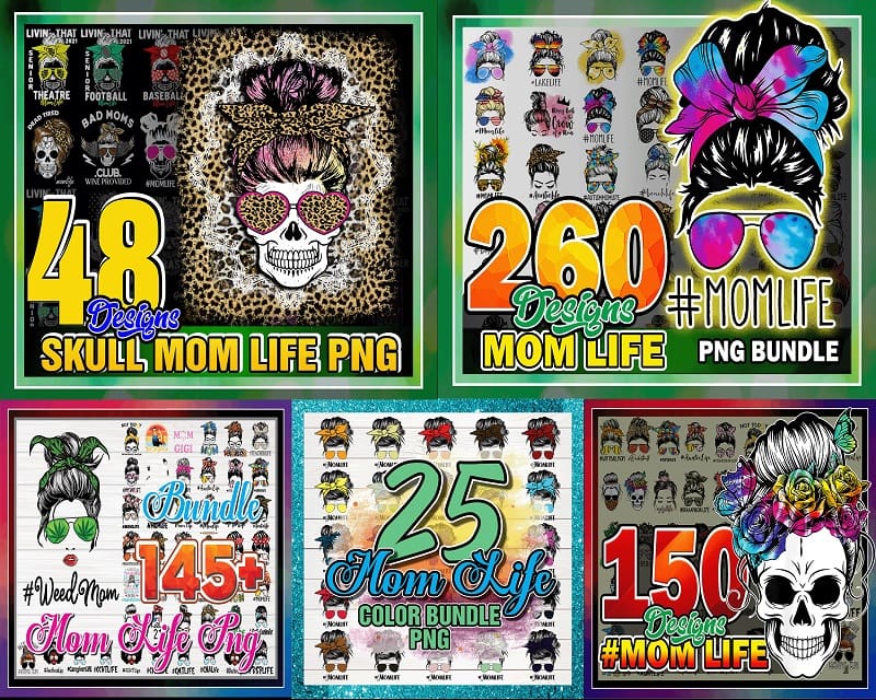 Combo 300+ Mom Life Bundle, Skull Mom Life, Messy Bun Mom, Skull Clipart, Mom Life Cut File, Mama Clipart, Mom Life Sublimation CB988244262