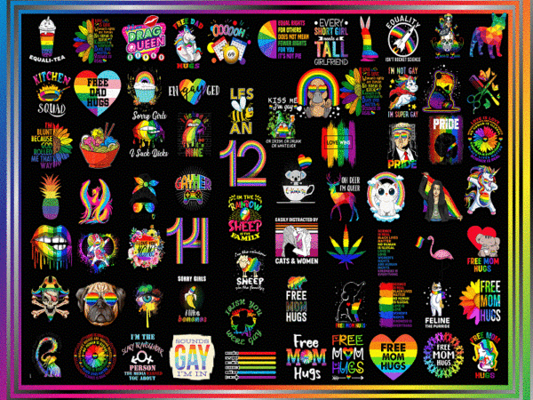 600 PNG LGBT Pride Bundle Digital Download, Festival Outfit, Rainbow ...