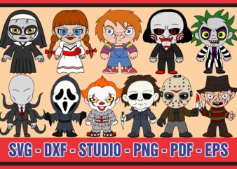 10+ Horror Movie SVG, Babies Horror Characters, Halloween Killer Svg, Halloween Friends Svg, Cut Files For Cricut, Silhouette Cameo 868525401