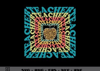 Stacked Retro Teacher SVG, Teachers Day Svg, Leopard Teacher appreciation sublimation, Teacher life
