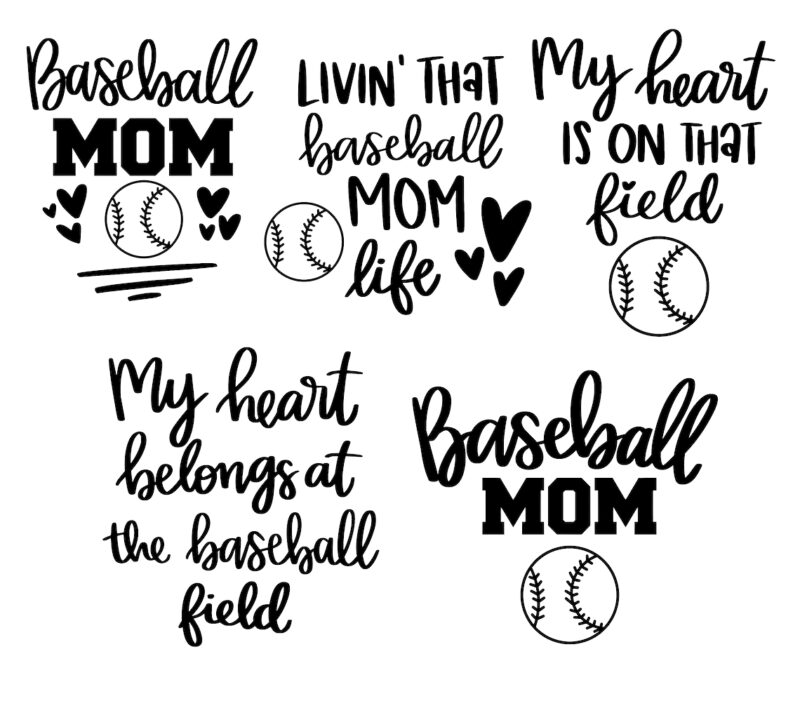 Baseball Mom SVG Bundle, Baseball SVG, Baseball Shirt SVG, Baseball Mom Life svg, Supportive Mom svg, Baseball Sports svg, Cut File Cricut