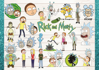 Bundle 64 Rick And Morty Clipart, Rick And Morty Characters Png Svg, Time To Get Schwifty Png, Silhouette, Svg, Png, Digital Download 1036485297 t shirt template