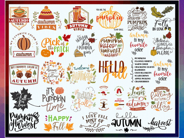 46 autumn png bundle, fall png, pumpkin happy thanksgiving, motto harvest, holiday png, autumn vibes png, autumn quotes, digital download 1037312036