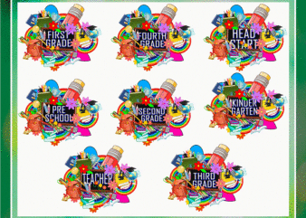 8 Designs Back To School Bundle Png, Grade, Teacher, Teacher, Retro, Rainbow, Sublimate, Sublimation Download, Instant Download 1045331765