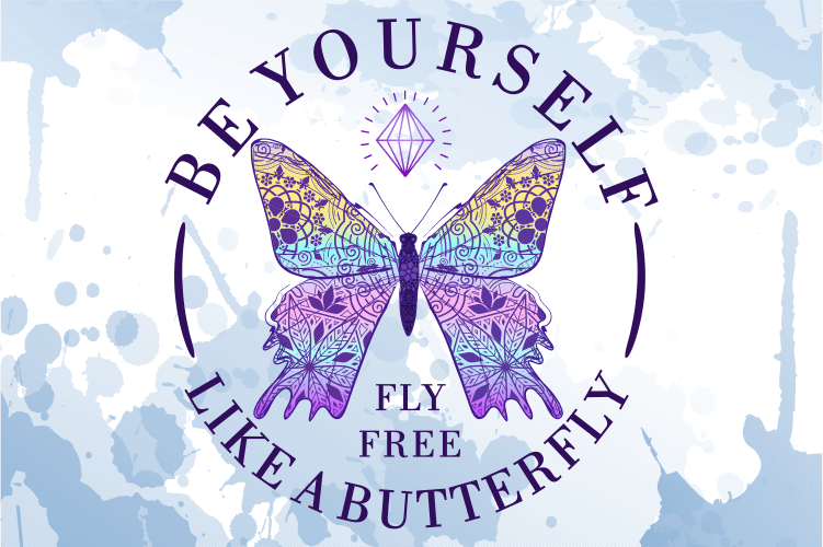 be yourslef t shirt designs, butterfly Mandala With Quotes svg, funny t shirt designs