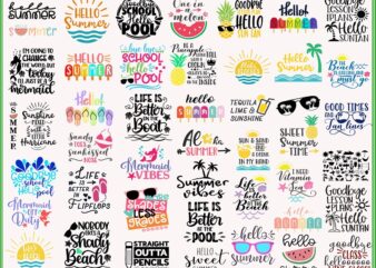 48 Summer Bundle Svg, Summer Svg, Summer Cut Files, Commercial Svg, Kids Svg, Summer Quotes Svg, Beach Shirt Svg, Digital File, Dxf, Eps,Png 982554221