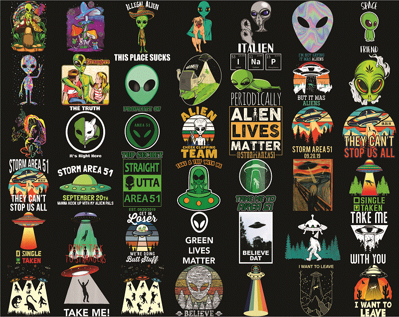 410 Designs Alien PNG Bundle, UFO Png, Area 51 Png, Area 51 Storm T Shirt Design, Alien Ufo, Flying Saucer, Alien Digital, Digital Download 1008416318