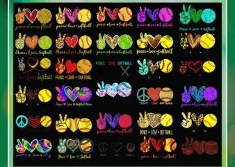 30 Designs Peace Love Softball Png, Peace Love Softball Mom, Softball Sublimation, Softball png, Png Files For Sublimation, Instant Download 985061496