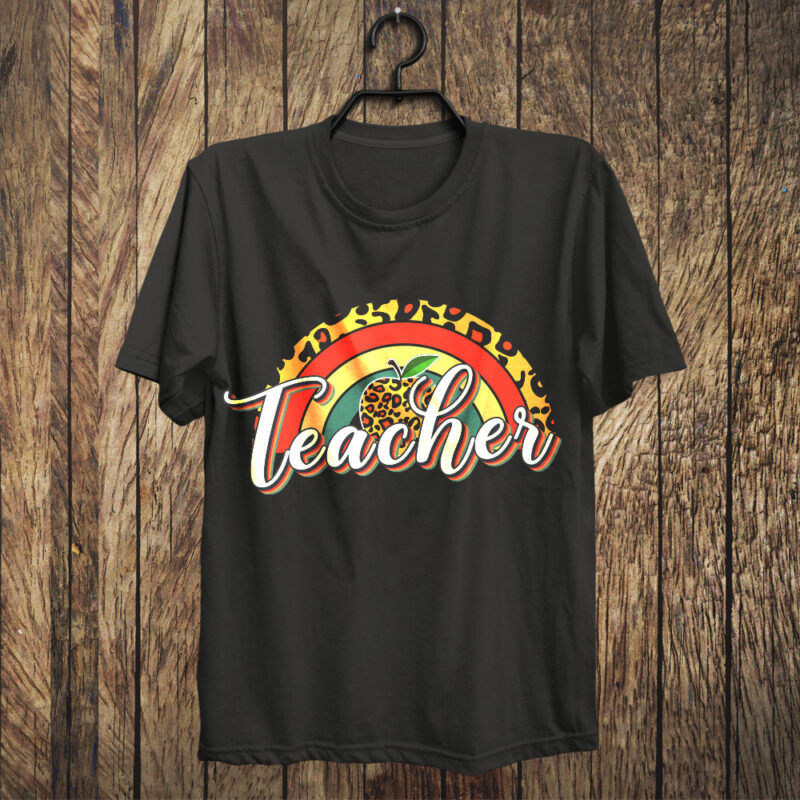 Rainbow Teacher SVG PNG, Teachers Day Tshirt Design