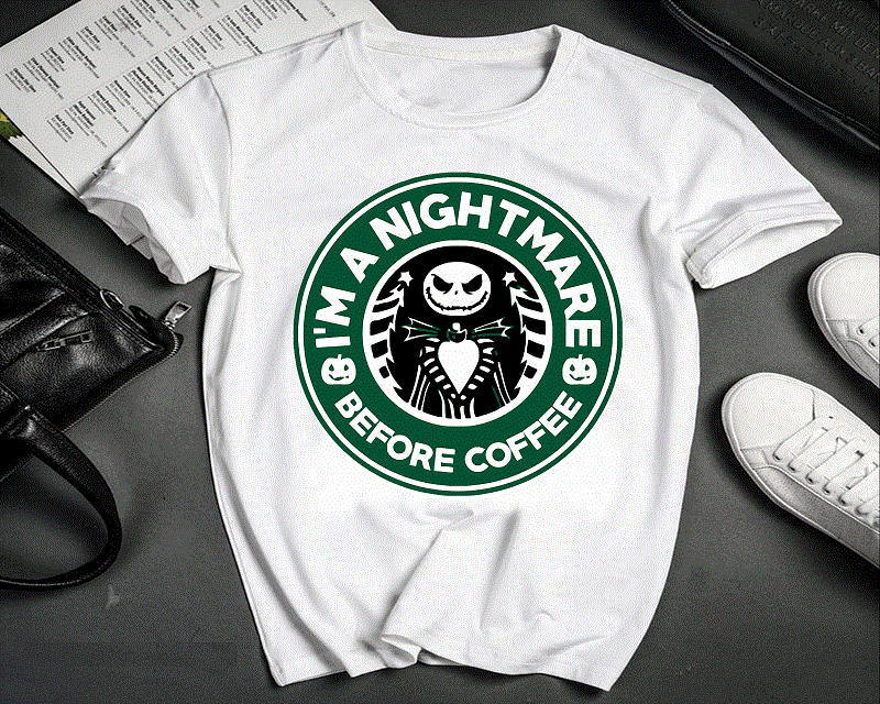 Before Coffee I’m A Nightmare Starbucks Scary PNG, Jack Skellington, Starbucks Label, Digital Download, Sublimation Designs Download 1059679071