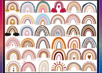 40 Boho Rainbow Designs, Rainbow Svg/Png, Hand Drawn Rainbow SVG, Pastel Rainbow, Rainbow Cricut Files, Rainbow Vector, Digital Download 991641010