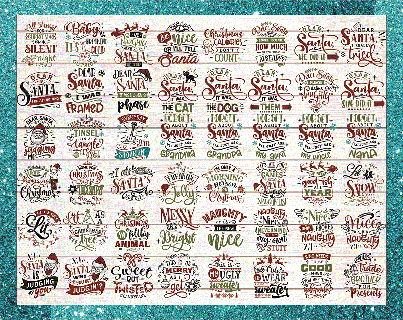 Bundle 50 designs Funny Christmas SVG, Winter svg, Santa SVG, Holiday, Merry Christmas, Funny Christmas Shirt Design, svg file for Cricut 857670521