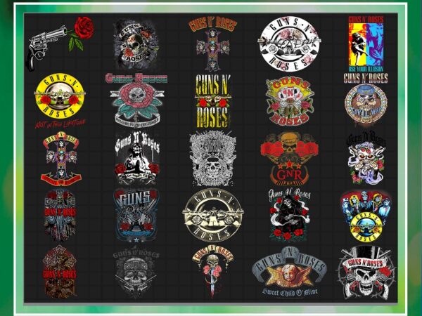 Bundle 38 guns roses 70’s 80’s rock and roll band music png, sublimation designs download, screen print, instant download 993204116