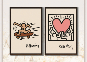 Keith Haring Set of 9 Prints, Gallery Wall Set, Exhibition Poster, Keith Haring Poster Set, Prints Wall Art, Printable Wall Art 1039067129