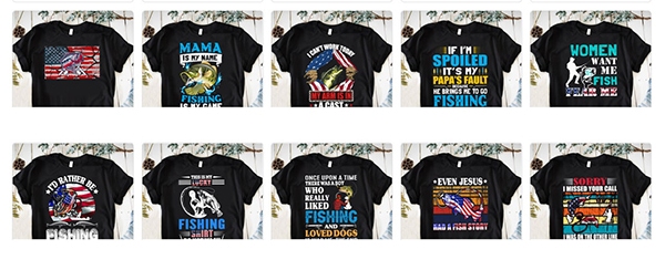 45 PNG Fishing Bundle Printing Tshirt PNG Digital File Download