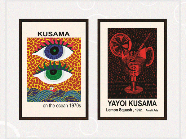 Yayoi kusama set of 9 prints, gallery wall set, exhibition wall art, yayoi kusama poster, museum exhibition, printable wall art, digital art 1071389984 t shirt design template