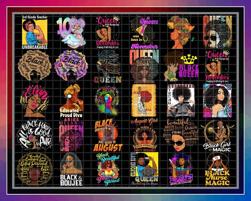 Bundle 170 Designs Black Queen Png, Black Girl Magic, Black Melanin, Afro Woman Clipart, Birthday, Afro Lady, Digital Downloads 1006637347