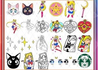 129 Designs Sailor Moon svg Bunde, Sailor Moon svg png dxf, Sailor Moon svg cut fies, Sailor Moon Cipart, MusicArtStore Digital Download 1012450543