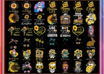 Combo 110+ Designs PNG Sunflower Bundle, American Flag Sunflower Png, You Are My Sunshine Png, Funny Skull Sunflower, Digital Download 1016097954
