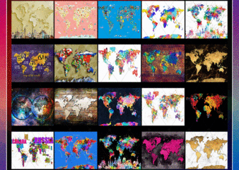 Combo 40 World Maps Multiple Styles Designs , 20oz Skinny Straight,Template for Sublimation,Full Tumbler, PNG Digital Download 1014533239