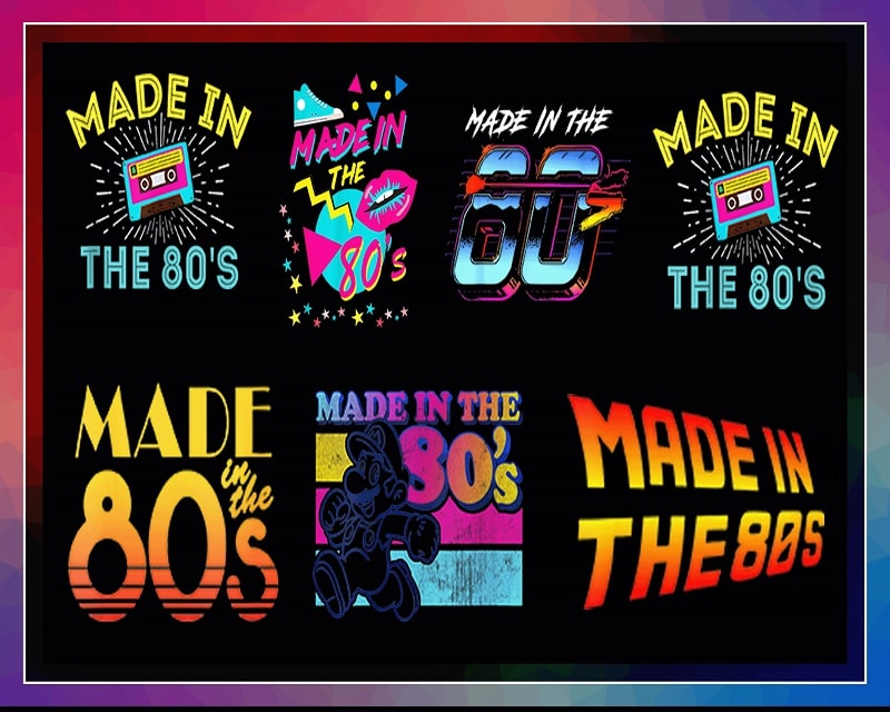50 Made in 80’s PNG, Retro png, Vintage 1980s Designs, I love the 80’s Png, Made In the 80’s Png, Commercial Use, Digital Download 999902232